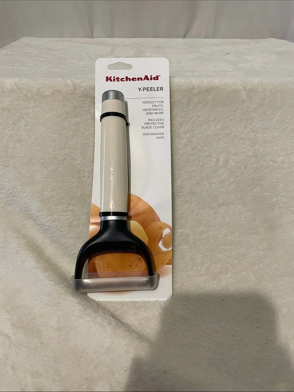 KitchenAid Cream and Black Y-Peeler with Blade Cover